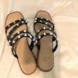 Black studded sandals